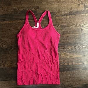 Lululemon Women's Ebb to Flow Red Ribbed Racerback Tank Top